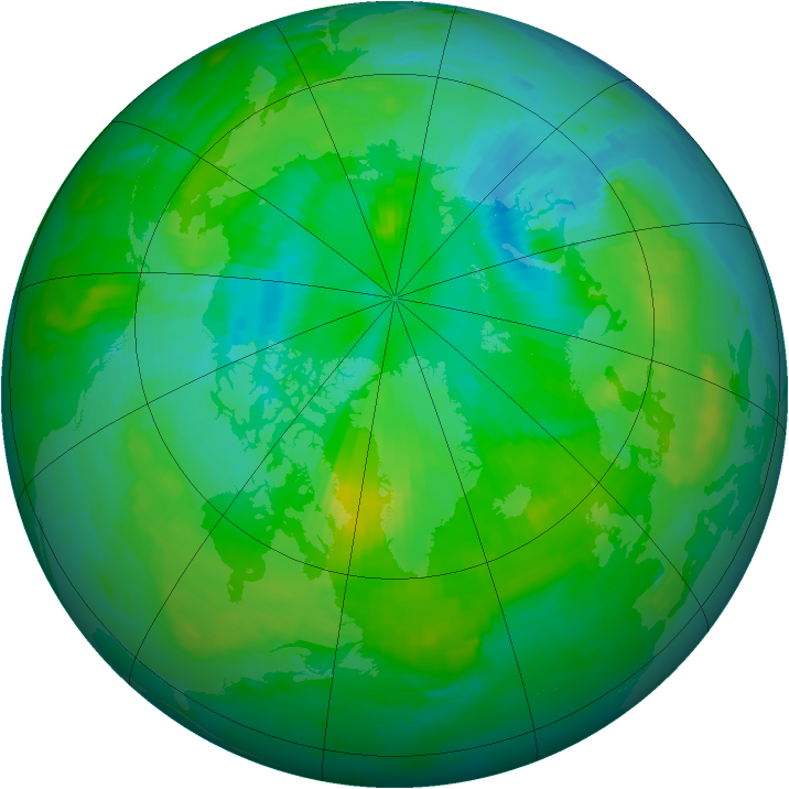 Arctic ozone map for 26 July 1996